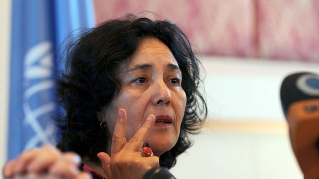 Leila Zerrougui, ici en conférence de presse à Sanaa au Yemen en 2012 (illustration).