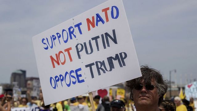 Sign: Support NATO Not Putin Oppose Trump