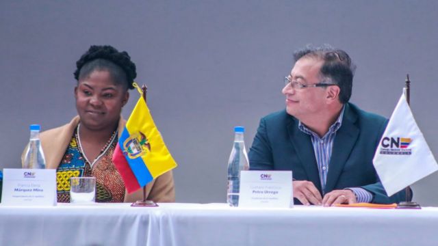O presidente colombiano Gustavo Petro e a vice Francia Márquez