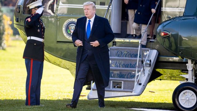 Trump returns to the White House after celebrating Thanksgiving with his family