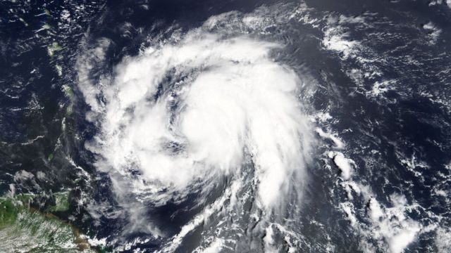 Image shows Hurricane Maria in the Atlantic ocean