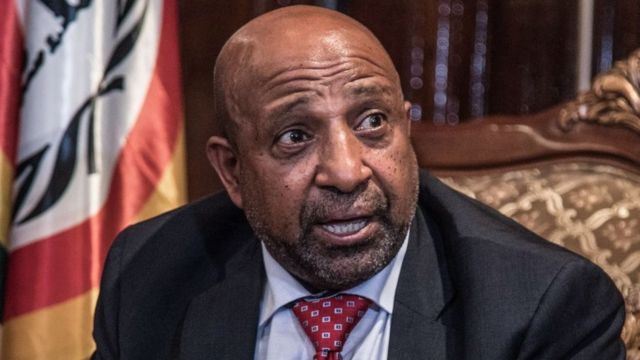 Berhanu Nega en conférence de presse, dimanche 9 septembre 2018, à son arrivée à Addis-Abeba