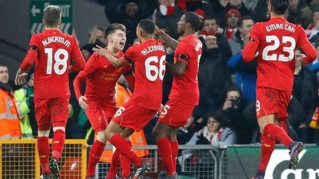 Liverpool Players Celebrating