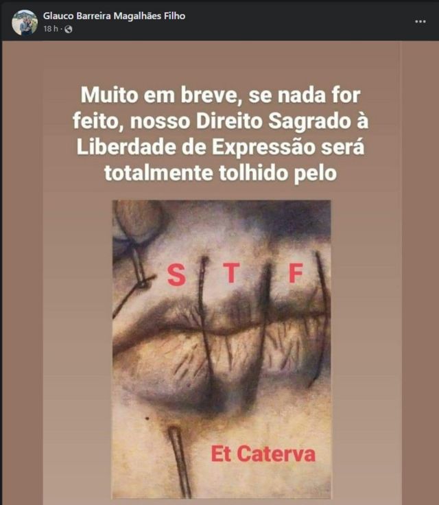 Reprodu&ccedil;&atilde;o de post de pastor contra o STF