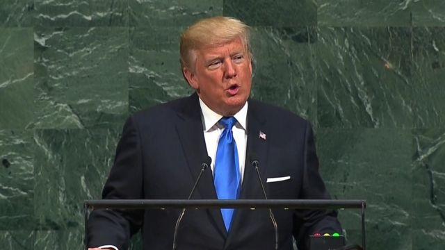 Résultat de recherche d'images pour "Donald trump recent speech at the un"