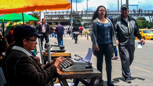 Una calle de Bogotá