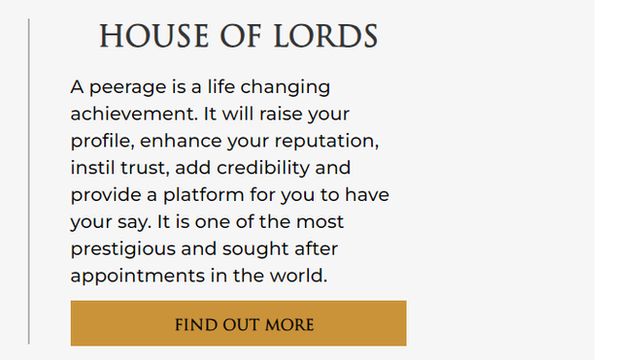 Website offering help with peerages