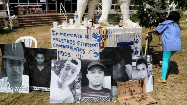 Fotos de los estudiantes muertos durante las protestas en Nicaragua