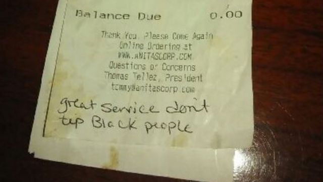 黒人にはチップあげない 米バージニア州で客がメモ cニュース