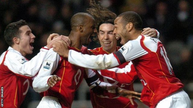 Arsenal players in action during the 2003-04 season
