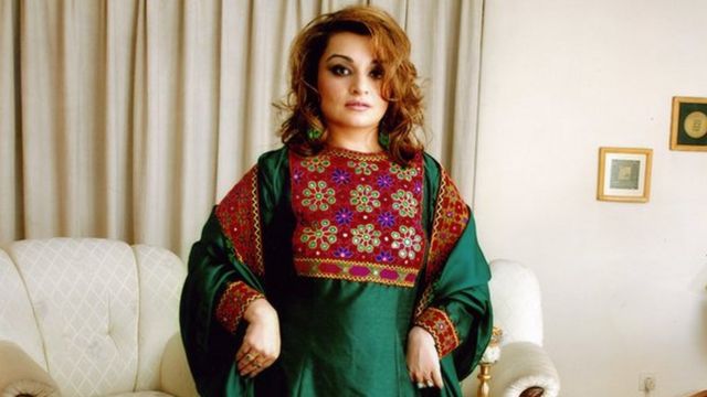 Tweeted photo of Dr Bahar Jalali in her traditional Afghan dress