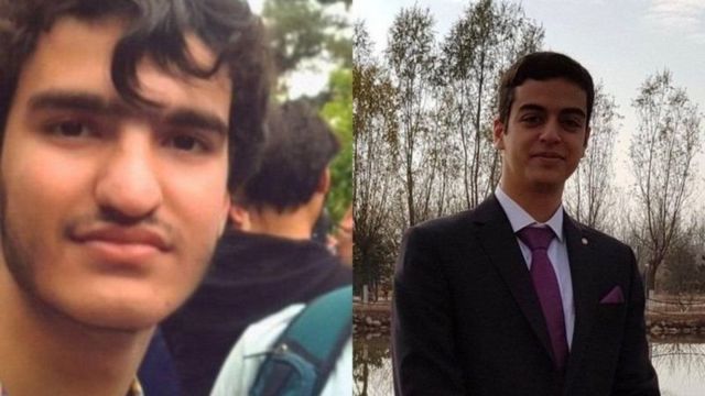 از راست علی یونسی و امیرحسین مرادی دانشجویان نخبه شریف که گفته می‌شود "مجبور به اعتراف اجباری" شده‌اند