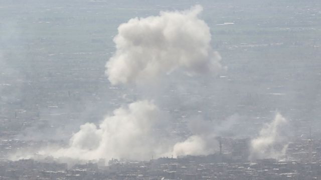 дым над Думой после атаки 7 апреля