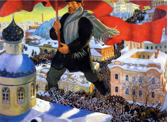 'El bolchevique', de Boris Kustodiev.