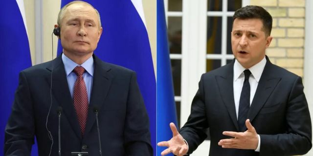 Rusya Devlet Başkanı Vladimir Putin ve Ukrayna Cumhurbaşkanı Volodimir Zelenskiy