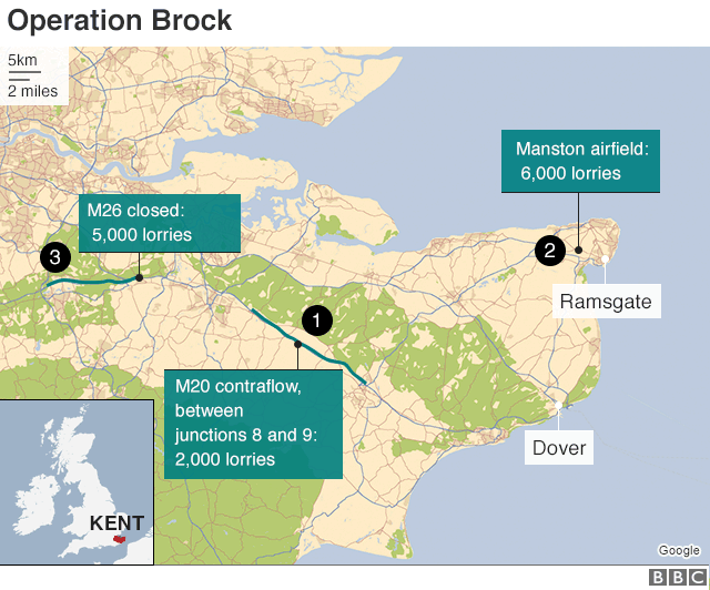 Map showing Operation Brock