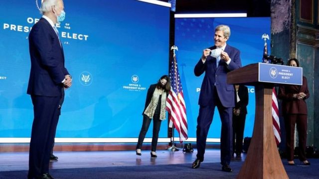 Le président élu Joe Biden a choisi l'ancien secrétaire d'État américain John Kerry comme son envoyé pour le climat