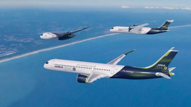 صممت "آيرباص" ثلاث طائرات تعمل بالهيدروجين، وتأمل أن تطرحها بحلول 2035