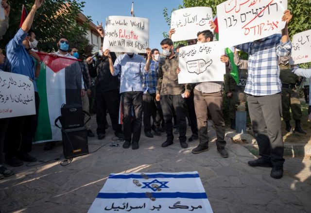 تجمع مخالفان توافق امارات و اسرائیل در تهران