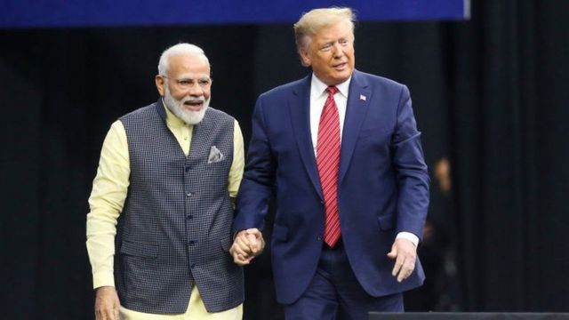 अमेरिकी राष्ट्रपति डोनल्ड ट्रम्प र भारतीय प्रधानमन्त्री नरेन्द्र मोदी
