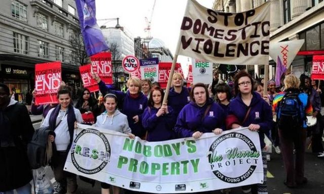 Londra'da düzenlenen bir protesto gösterisi