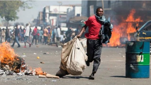 Manifestation de protestation au Zimbabwe.