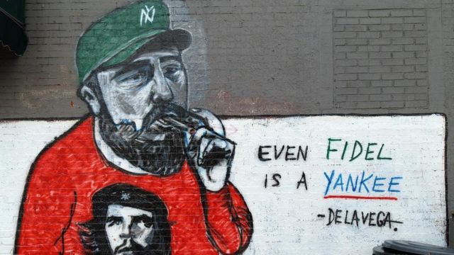 Un mural de Fidel Castro en Nueva York