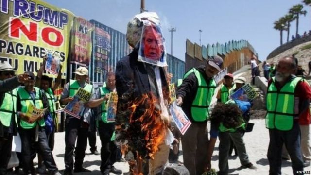मेक्सिको में अमरीकी राष्ट्रपति ट्रंप का विरोध