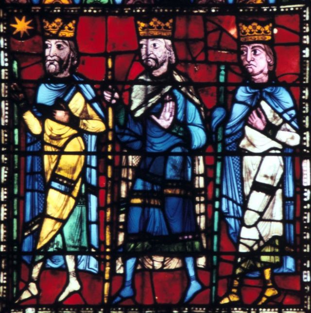 The Adoration of the Magi, Chartres Cathedral, France, 1145-1155.