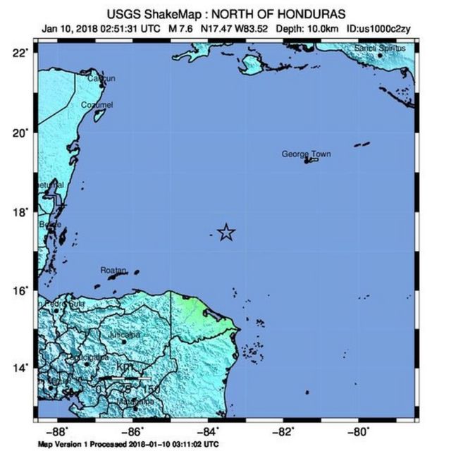 Se Registra Un Potente Terremoto De Magnitud 76 Frente A La Costa De Honduras En El Mar Caribe 5242