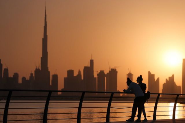 Dubai skyline at sunset (15 September 2020)