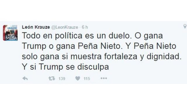 Tuit de León Krauze