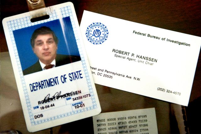 Hanssen's identification and business card