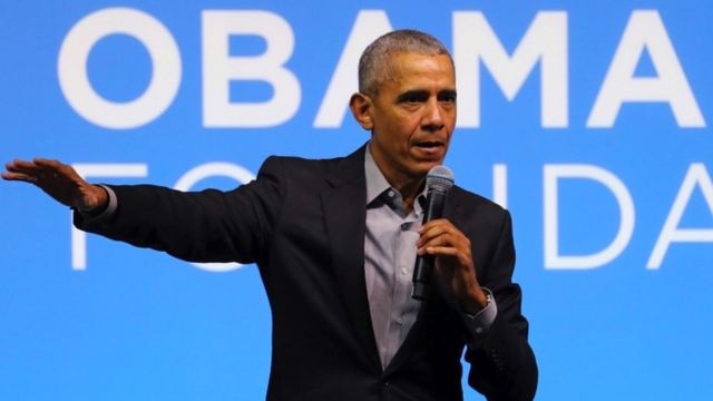 Barack Obama on stage
