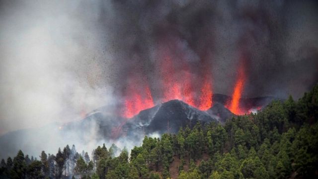 Erupciones del volcán La Palma.