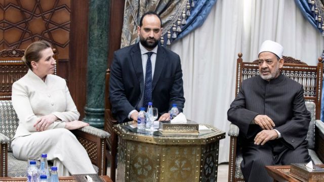 Danish Prime Minister Mette Frederiksen visited Egypt and met the Grand Imam