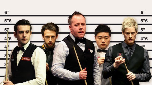 (left to right) Mark Selby, Judd Trump, John Higgins, Ding Junhui and Neil Robertson