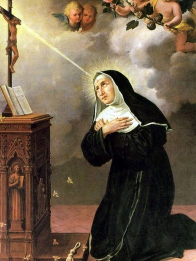 Santa Rita de Cassia, in a sacred image to an unknown author