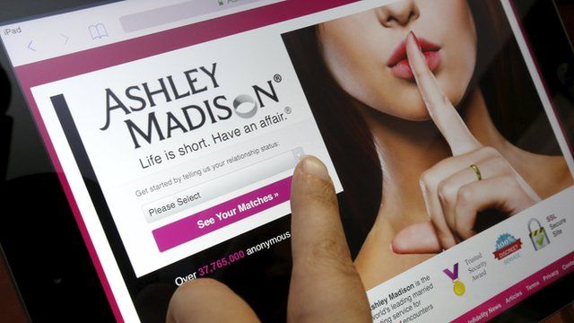 A shot of the Ashley Madison homepage