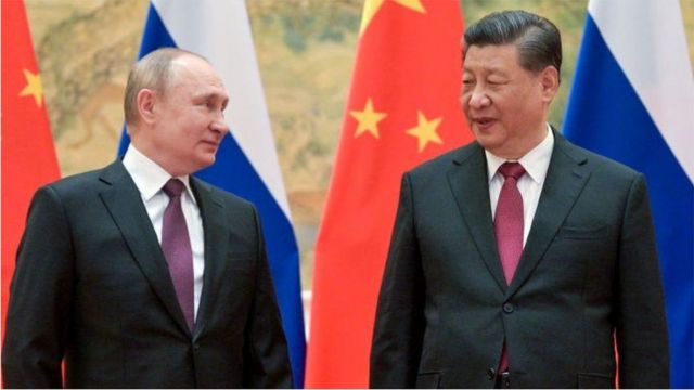 Russian President Vladimir Putin and Chinese President Xi Jinping meet in Beijing on January 4, 2022.