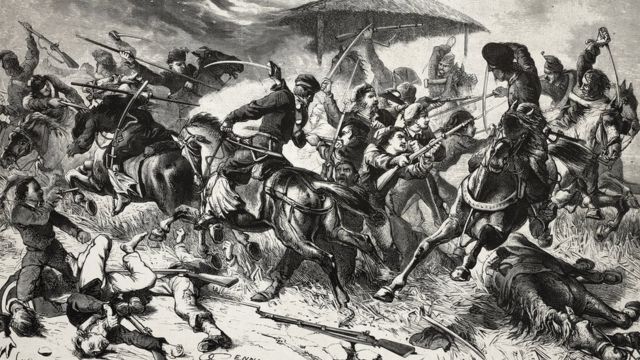 Grabado de la batalla de San Antonio de Salto