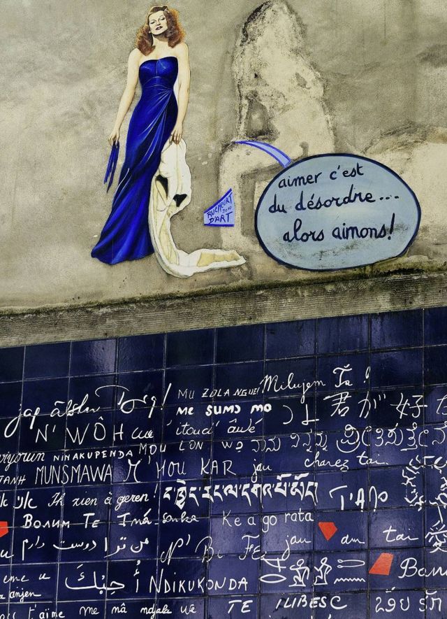 Quartier Montmartre, Place des Abbesses, plaza Jehan-Rictus, Le mur des "Je t'aime