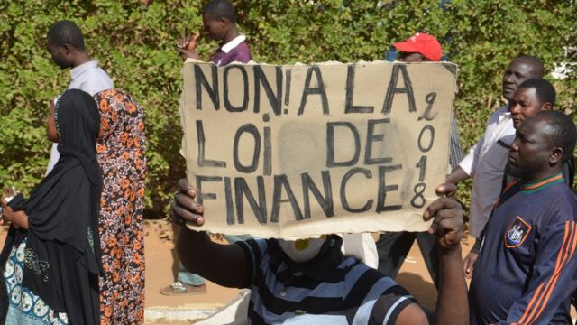 Une manifestation contre la loi des finances (janvier 2018)