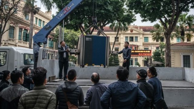 Preparaciones en el hotel Metropole en Hanói, para la cumbre entre Donald Trump y Kim Jong-un.