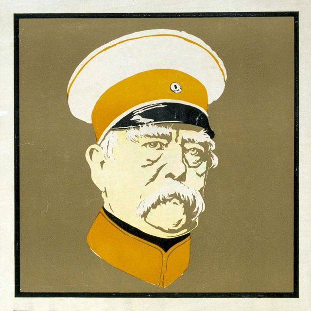 Imagen del póster que publicitaba "Bismarck: el hombre y el estadista", las memorias dictadas por él tras su retirarse del poder.