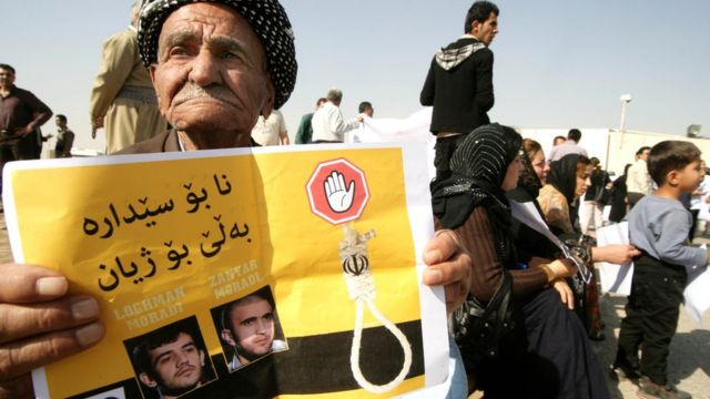 Los kurdos protestan por las ejecuciones en Irán.