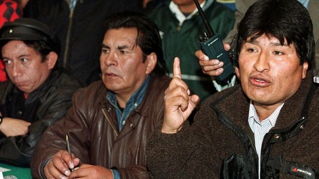 Evo Morales Felipe Quispe y Oscar Olivera