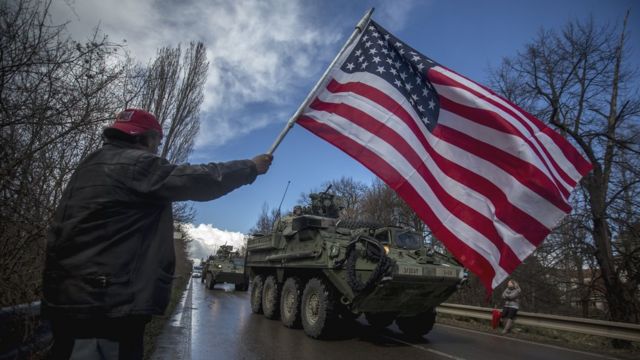 Чехия, военная колонна США