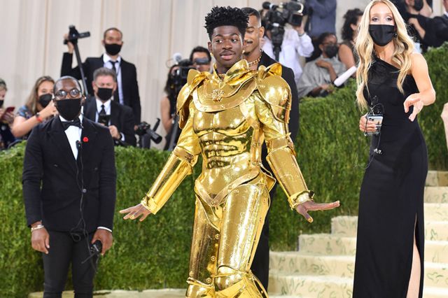 US rapper Lil Nas X arrives for the 2021 Met Gala at the Metropolitan Museum of Art in New York on 13 September