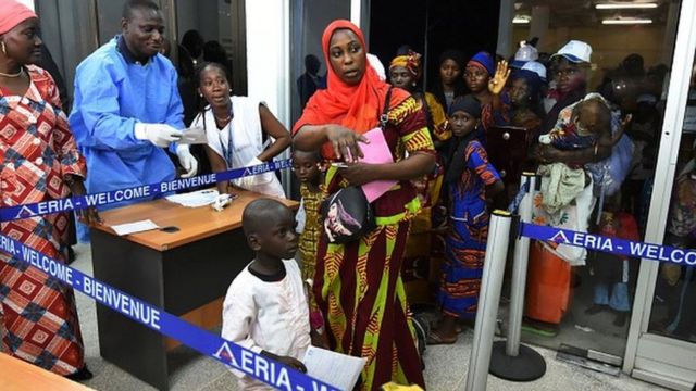 Des réfugiés en Côte d'Ivoire